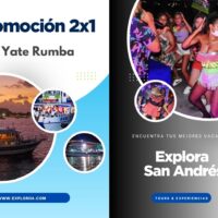 Yate Rumba San Andrés fiesta nocturna con barra libre y DJ en vivo