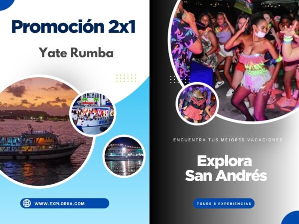 Yate Rumba San Andrés fiesta nocturna con barra libre y DJ en vivo